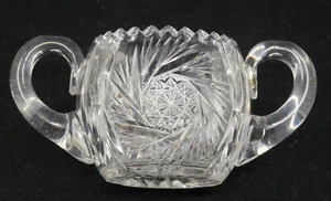 OLD CUT GLASS SUGAR BOWL WITH PINWHEEL DECORATION, AMERICAN BRILLIANT? - Picture 1 of 5