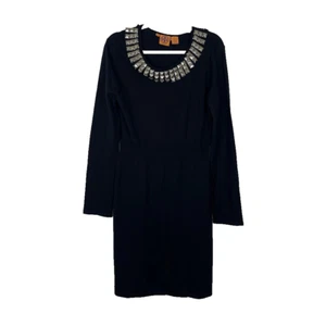 Tory Burch Womens Sweater Shift Dress Size Large Merino Wool Studded Embellished - Picture 1 of 10