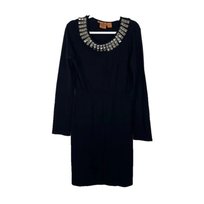 Tory Burch Womens Sweater Shift Dress Size Large Merino Wool Studded Embellished - Image 1 of 4