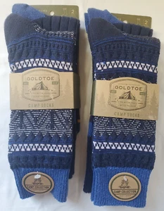 Gold Toe Men’s Camp Socks Blue 4 Pair Limited Release Shoe Size 6-12 - Picture 1 of 7