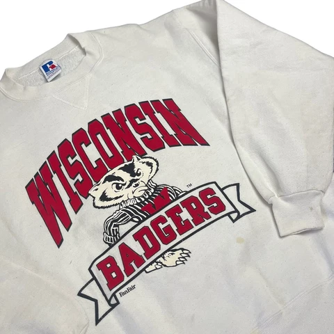Vintage University Wisconsin Badgers Crewneck Sweatshirt Russell Athletics Large Cover
