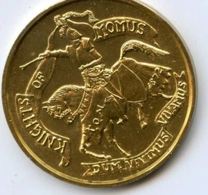 .Mardi Gras Doubloon Krewe: Knights of Momus Aluminum 1993 - Picture 1 of 2
