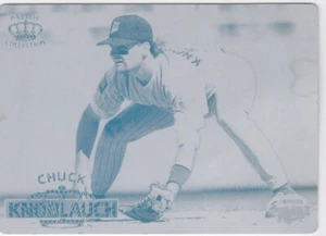 1/1 CHUCK KNOBLAUCH 1996 PACIFIC CROWN PRINTING PLATE MINNESOTA TWINS MLB 1 OF 1 - Picture 1 of 2