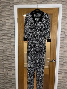 RUTH LANGSFORD STRETCH JUMPSUIT in BLK/GREY ANIMAL PRINT SIZE 12T BRAND NEW - Picture 1 of 7