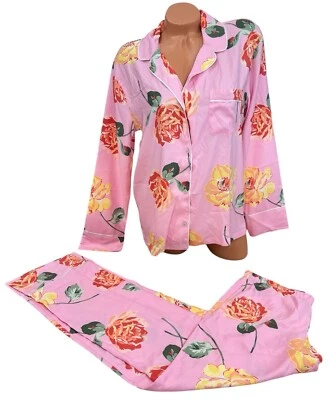 Conjunto de Pijama Victoria's Secret Súper Suave Rosa Amarillo Estampado Floral Talla M Foto 1 de 3