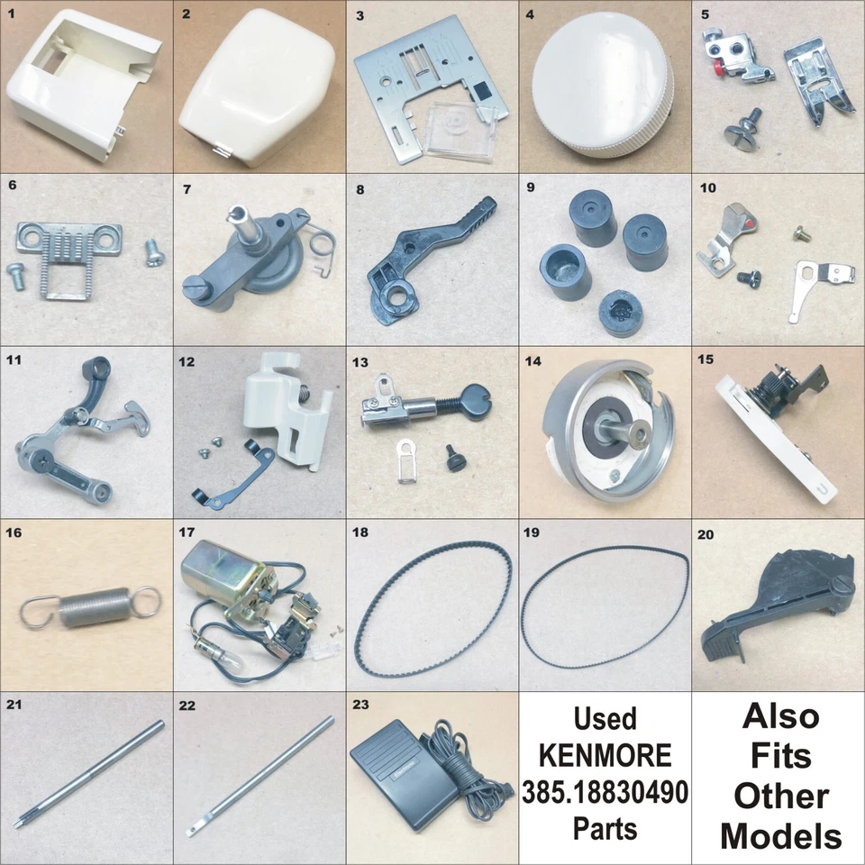 SEARS KENMORE ШВЕЙНАЯ МАШИНА MMODEL 385.18830490 Б/У ДЕТАЛИ НЕКОТОРЫЕ ПОДХОДЯТ ДЛЯ ДРУГИХ МОДЕЛЕЙ - Изображение 1 из 4
