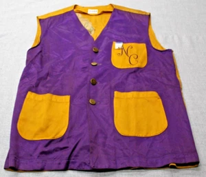 Vintage Lions International North Carolina Embroidered Button Up Vest With Pin - Picture 1 of 15