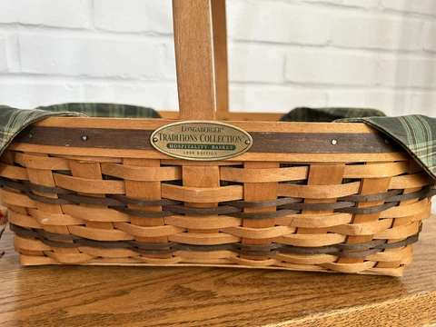 LONGABERGER 1998 Hospitality Basket with Liner & Protector Traditions Collection Cover