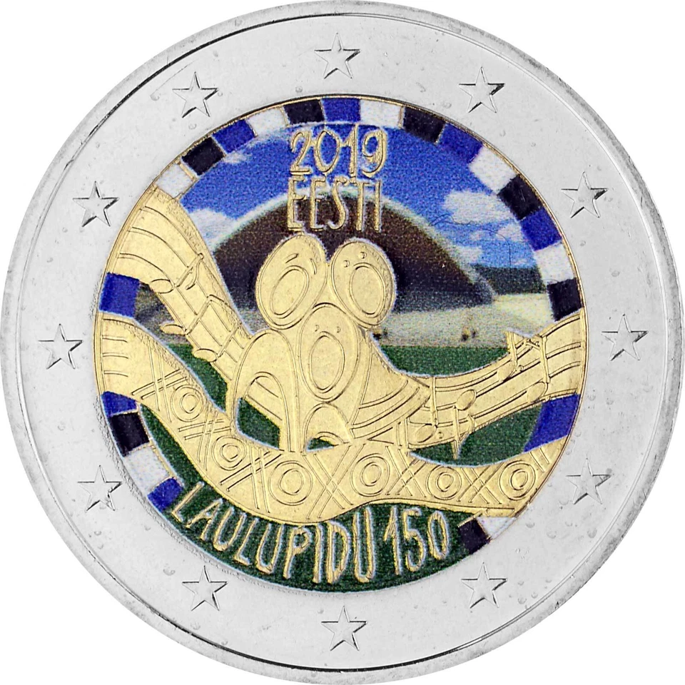 2 Euro Estland 2019 - Liederfest - coloriert - Bild 1 von 1