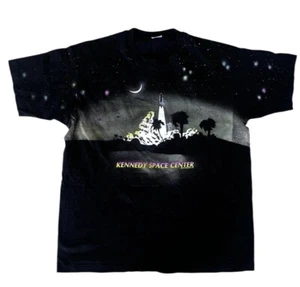 Kennedy Space Centre Vintage 90s T Shirt XL Single Stitch AOP NASA Space EUC - Picture 1 of 4