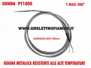 SONDA TEMPERATURA PT1000 STUFA CAMINO KLOVER ECOFIRE PALAZZETTI PANNELLO SOLARE