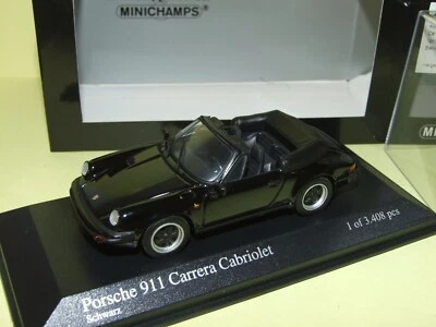 PORSCHE 911 CARRERA CABRIOLET Serie G 1983 Noir Black  MINICHAMPS 1:43 - Photo 1/2