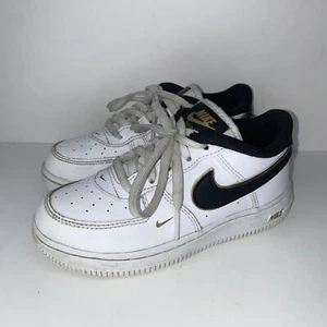 Nike Air Force LV8 TD AF1 Toddler White Black Metallic Gold DM3387-100 Size 10c - Picture 1 of 11