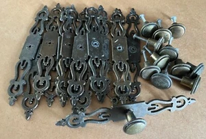 Brass drawer plates and handles, reclaim, antiqued finish, heavy good quality - Picture 1 of 12