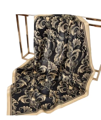 Bufanda de seda satinada mora pura estampado patrón clásico 27"X27" 68x68cm5-45 Foto 1 de 4