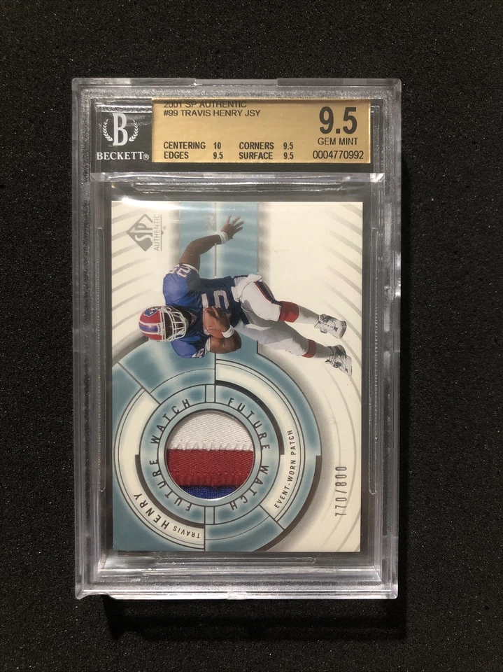 2001 Upper Deck SP Authentic TRAVIS HENRY #99 BGS 9.5 💎 GEM MINT RC 💎 770/800 - Image 1 of 2