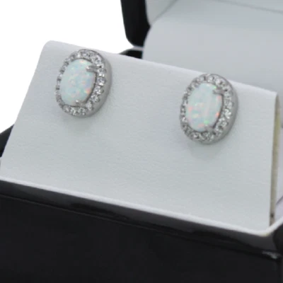 Pendientes de ópalo dorado joyería vintage zafiros joyería antigua decoración pendientes Foto 1 de 3