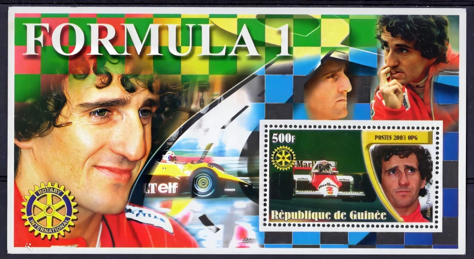 Guinea 2003 ALAIN PROST (France) FORMULA 1 CARS/ROTARY INTERNATIONAL S/S MNH - Imagem 1 de 1