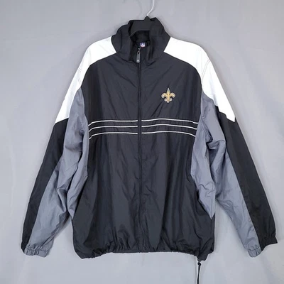 Reebok NFL Team Apparel Men's Jacket XL Black Gray White New Orleans - Image 1 of 4