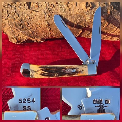 CASE XX USA 6 dot 1984 Toasted STAG Trapper Knife 5254 SS NICE - Image 1 of 4