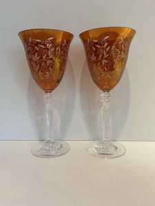 Two (2) NWT Miller Rogaska Crystal Venetian Ruby Wine Glasses by Reed &Barton - Picture 1 of 9