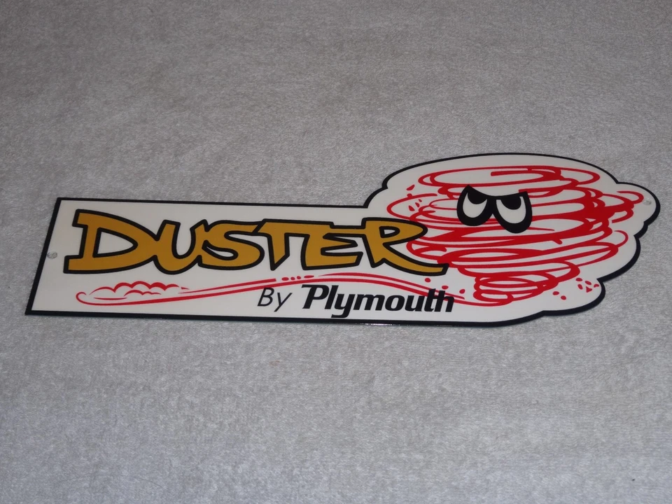 VINTAGE PLYMOUTH DUSTER TORNADO TAZ COYOTE 14" METAL CAR TRUCK GASOLINE OIL SIGN - Image 1 of 4