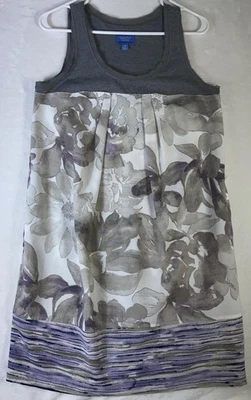 Vestido informal de verano Simply Vera By Vera Wang gris medio púrpura floral Foto 1 de 4