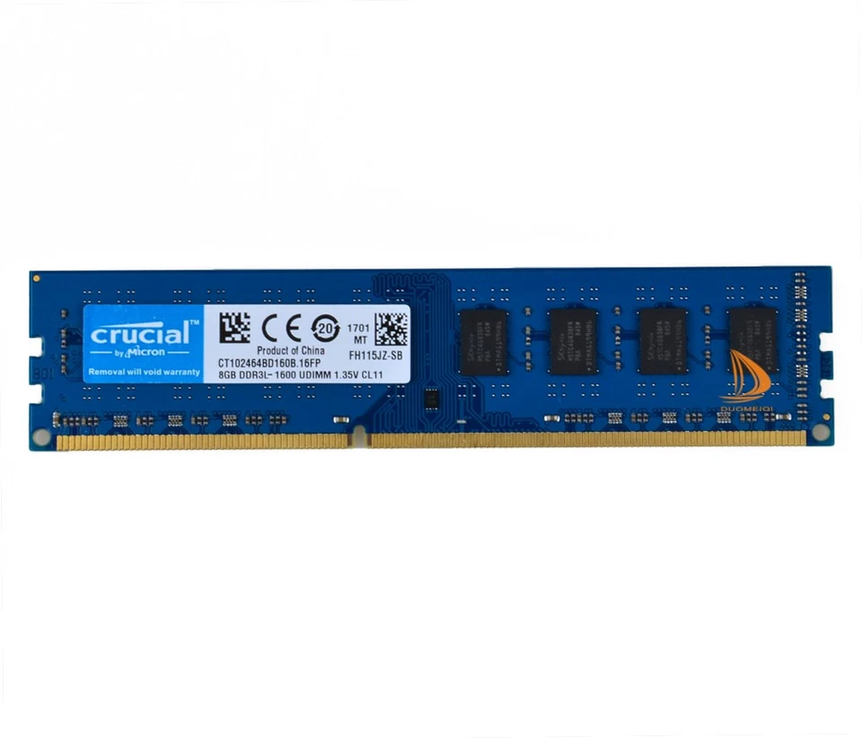 1pcs  Crucial 8GB 2RX8 PC3L-12800U DDR3 1600MHz  Memory RAM DIMM Blue - Image 1 of 4