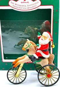 1988 HALLMARK Christmas Ornament - THE WONDERFUL SANTACYCLE - In Original Box - Picture 1 of 7