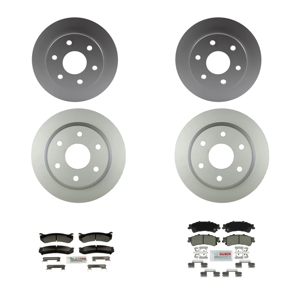 Kit de pastillas de freno de disco semi-métricas Bosch QuietCast rotor delantero y trasero SD para GMC Safari Foto 1 de 1