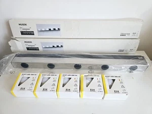 2 x IKEA MUSIK Wandlampe verchromt Schminkspiegel Leuchten Schlafzimmer Deko + Birne - Bild 1 von 9