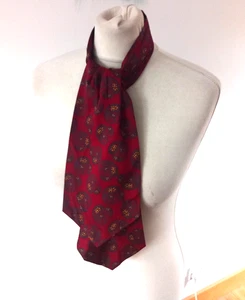 TOOTAL CRAVAT VINTAGE 1960'S 1970'S MOD RETRO Paisley Red - Picture 1 of 7