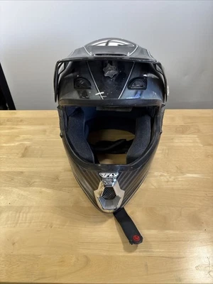 Fly Racing Black and GRAY MATTE Open face visor Dirt Bike / ATV Helmet Large - Image 1 of 4