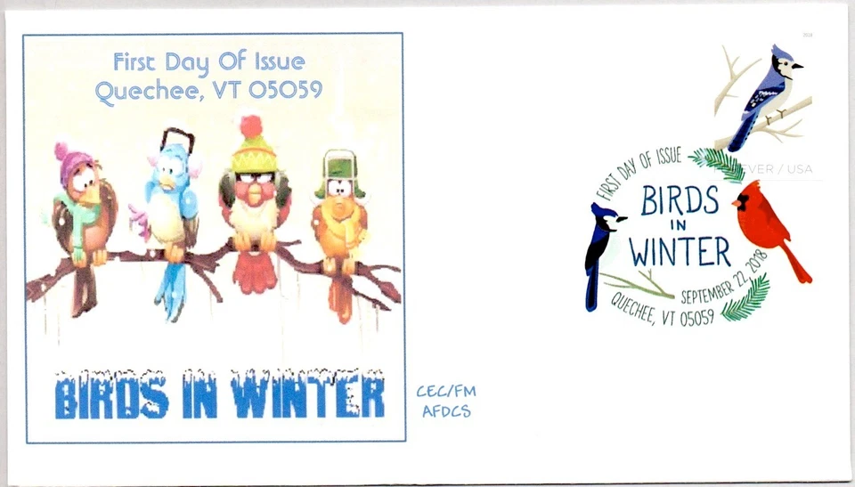 #5320 BLUE JAY, BIRDS IN WINTER STAMP FIRST DAY OF ISSUE COLOR CANCEL AFCDS FDC - Image 1 of 1