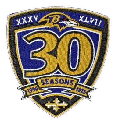 Baltimore Ravens 30th Anniversary Embroidered Iron / Sew-On Patch