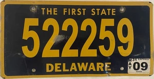 DE TRIPLE DIGIT 2 license plate 222 repeating number 522259 THE FIRST STATE - Picture 1 of 7