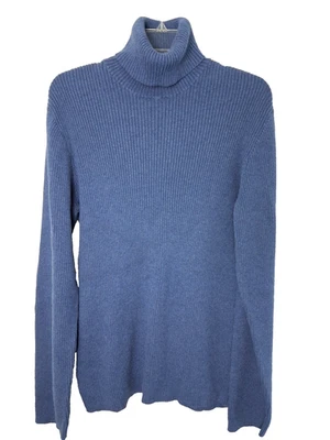 Calvin Klein XL Ribbed Turtleneck Cotton Sweater Minimalist Neutral Office - Image 1 of 4