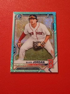 ⚾️#60/125 2021 Bowman Chrome 1st BLAZE JORDAN Aqua Refractor #BCP-71 Cardinals - Imagen 1 de 3