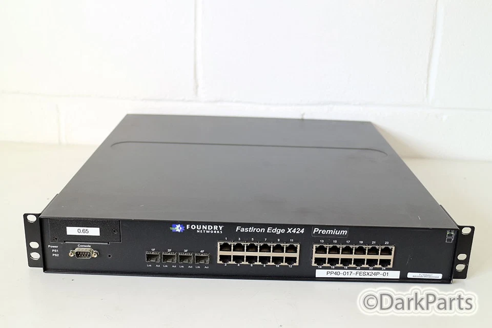 Foundry FastIron Edge X424 Premium Sold Without Power Supply FESX424 PREM - Image 1 of 1