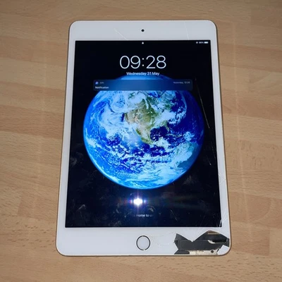 Apple iPad mini 4 128GB 7.9in Gold Cracked screen  LCD but working locked boxed - Image 1 of 4