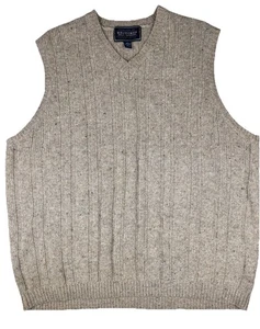 Men’s Lambswool Vest Cottage Academia Size XL Tan Britches Great Outdoors - Picture 1 of 4