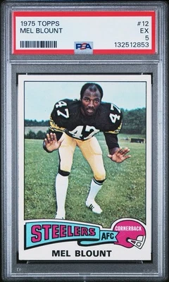 1975 Topps #12 Mel Blount Steelers RC PSA 5 EX - Image 1 of 3