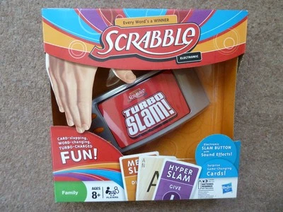 Hasbro Scrabble Electronic Turbo Slam Card Game - Age 8+  2-4 Players - Complete - Image 1 of 4