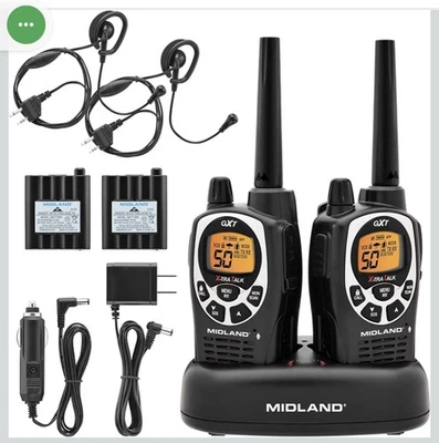 Midland GXT 1000VP4 GMRS 2-way Radio 50 Channels Long Range 142 Privacy Codes - Image 1 of 4