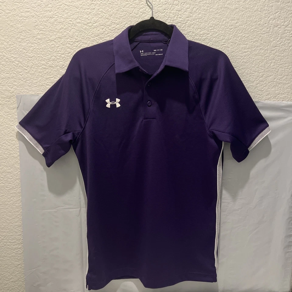 Nuevo Polo Hombre Under Armour Púrpura Calce Suelto HeatGear Talla Pequeña Rival Foto 1 de 4