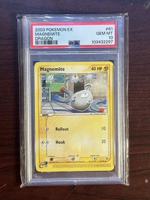2003 Pokemon EX Dragon Magnemite Base 61/97 PSA 10 Gem Mint - Image 1 of 4