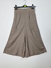 Amber Ladies size 10 Light Brown Wide Leg Elasticated Waist crop trousers New