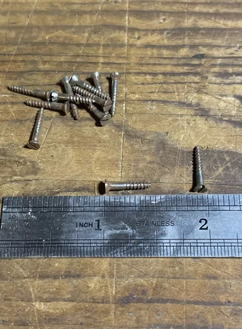 Wood Screws Flat Head Slotted # 1 X 1/2 Steel Bright American Made Old Store Cover