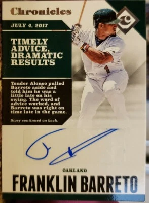 ЛОТ ТОВАРОВ OAKLAND A'SATHICS 5X С АВТОГРАФОМ Франклин Баррето Джесси Хан Хавьер Эррера SP - Изображение 1 из 4