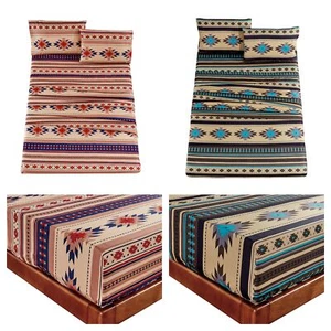 Chezmoi Collection 4-Piece Southwestern Tribal Multi-Color Sheet Set - Picture 1 of 13